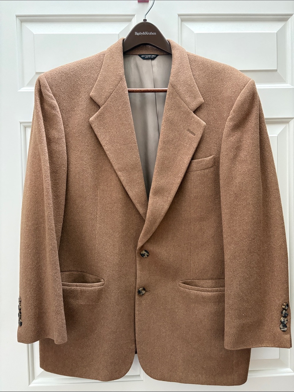 Bill Blass Vintage Tan 100% Camel Hair Sport Coat 42S